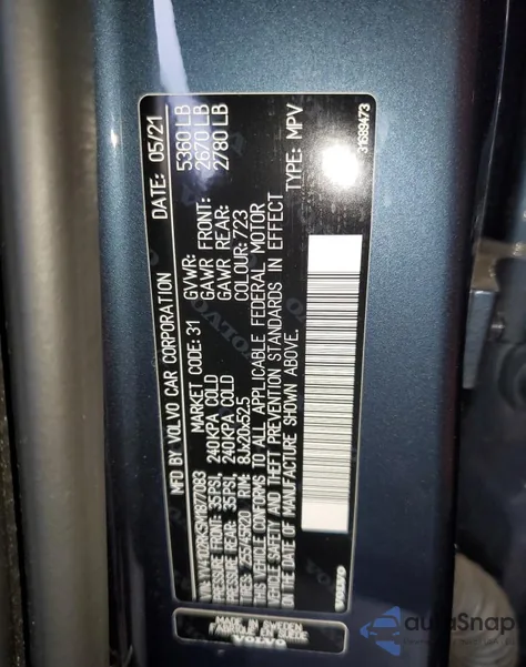 2021 Volvo Xc60 T5 Momentum from USA, damaged, VIN YV4102RK5M1877083